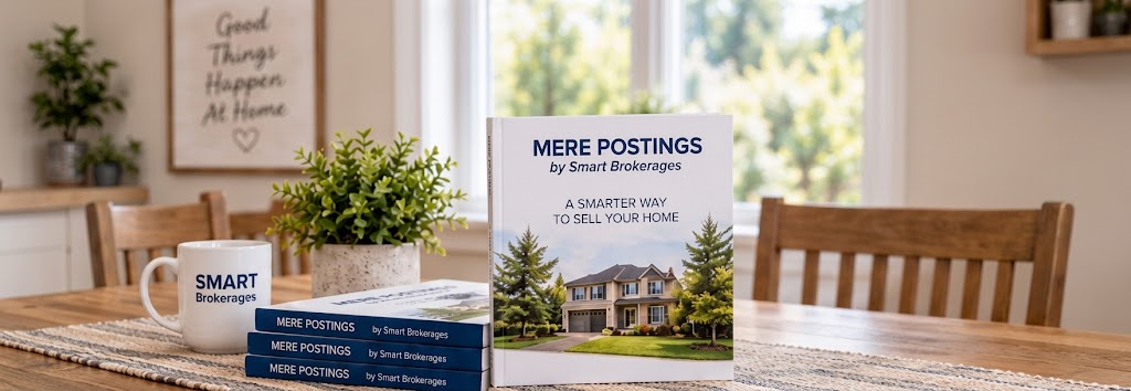 Mere Postings books and branded mug on a dining table