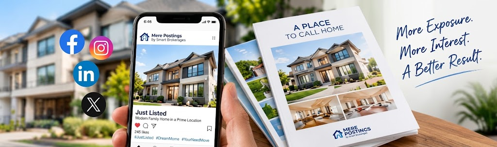Smartphone and printed property brochures with the headline More Exposure. More Interest. A Better Result.