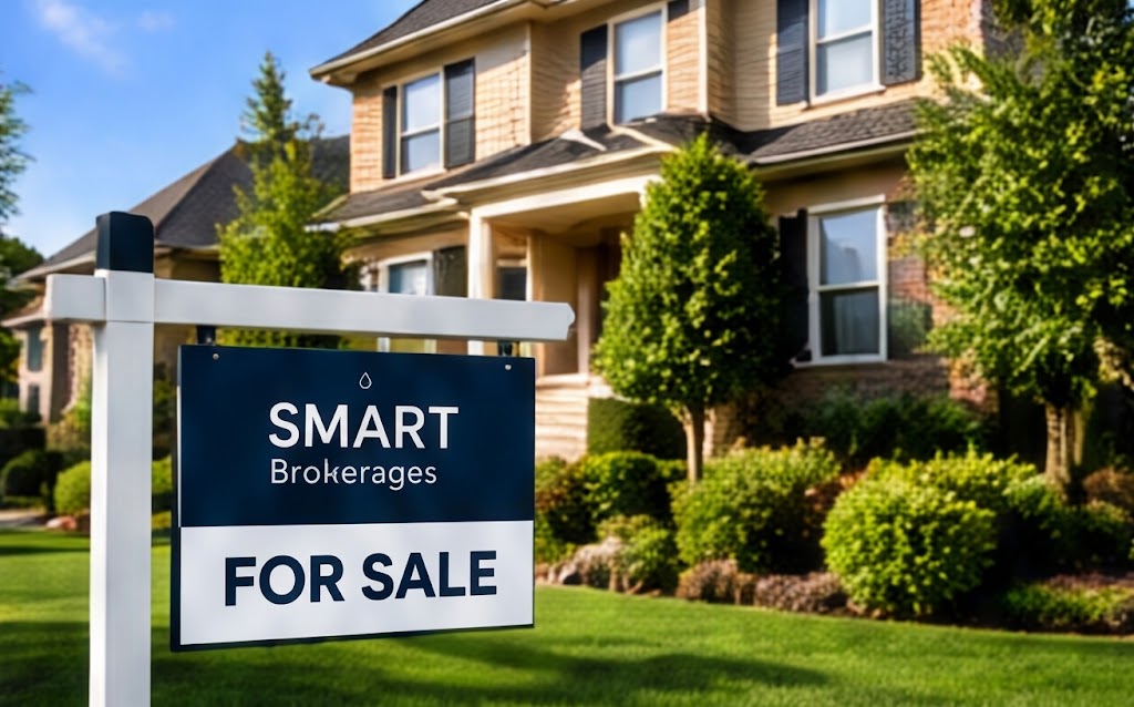 Smart Brokerages for sale sign in front of a home