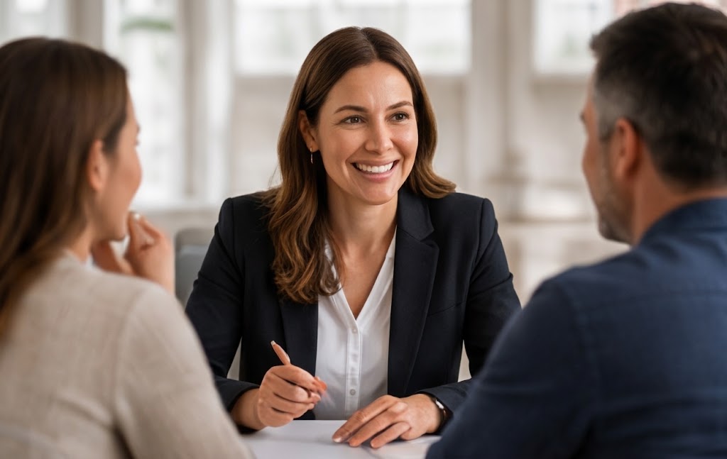 Brokerage representative meeting with sellers